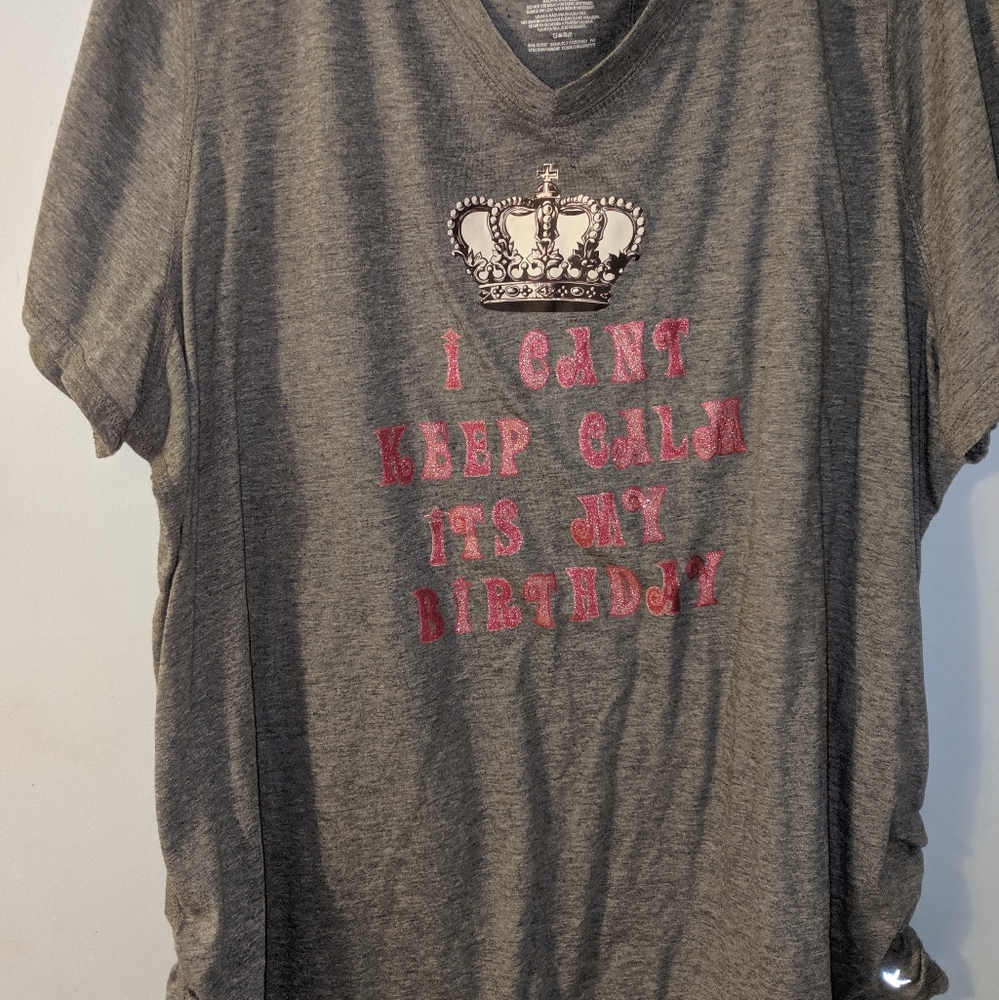 Birthday shirt with gathered sides